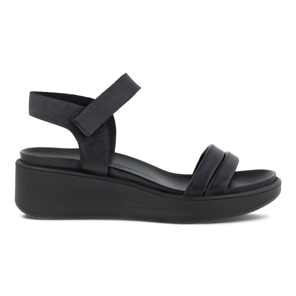 ECCO Womens Sandals Black - Flowt Lx Wedge - QSN-952314